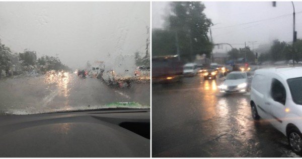 (foto, video) Plouă și Chișinăul iar e sub apă. Mai multe străzi din Capitală au fost inundate