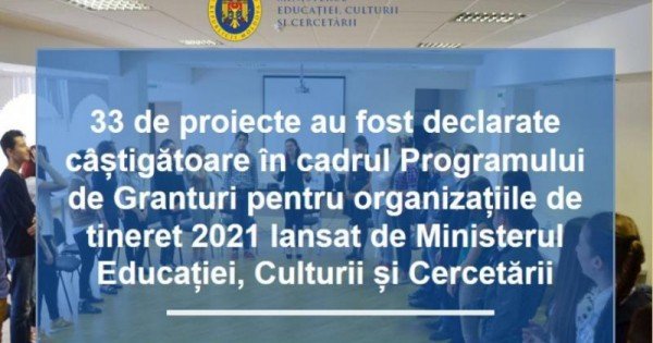 33 de organizații de tineret din țară vor beneficia de granturi, în valoare de 8 milioane de lei