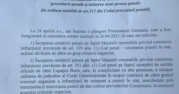 /DOC/ Litvinenco a contestat ordonanța de refuz a procurorului general în cazul tentativei de uzurpare a puterii de stat