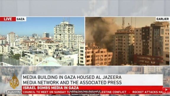 (video) Violenţe israeliano-palestiniene continuă: Un bloc în care se aflau birourile Associated Press şi Al Jazeera s-a prăbușit