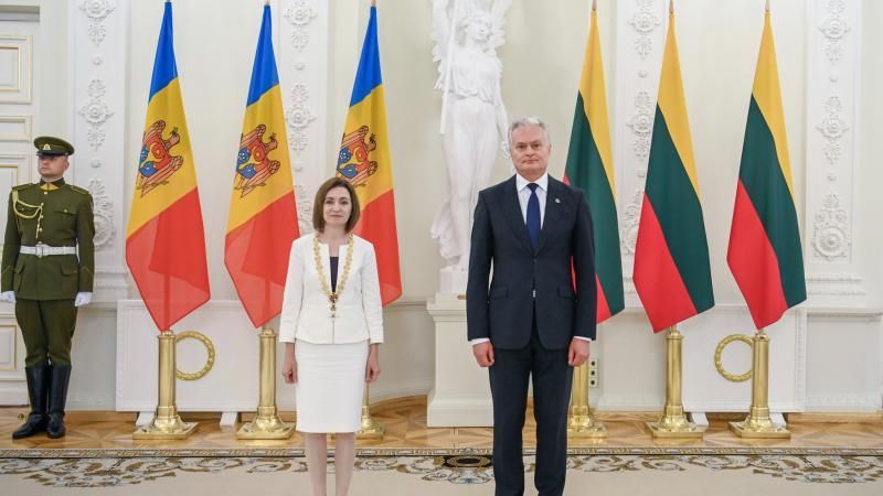 Maia Sandu a primit, din partea președintelui Lituaniei, Ordinul Vytautas cel Mare cu Lanțul de Aur