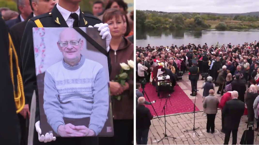 VIDEO Sute de oameni au venit să își ia rămas bun de la Nicolae Bulat! A fost adus pentru ultima dată în fața Cetății Soroca
