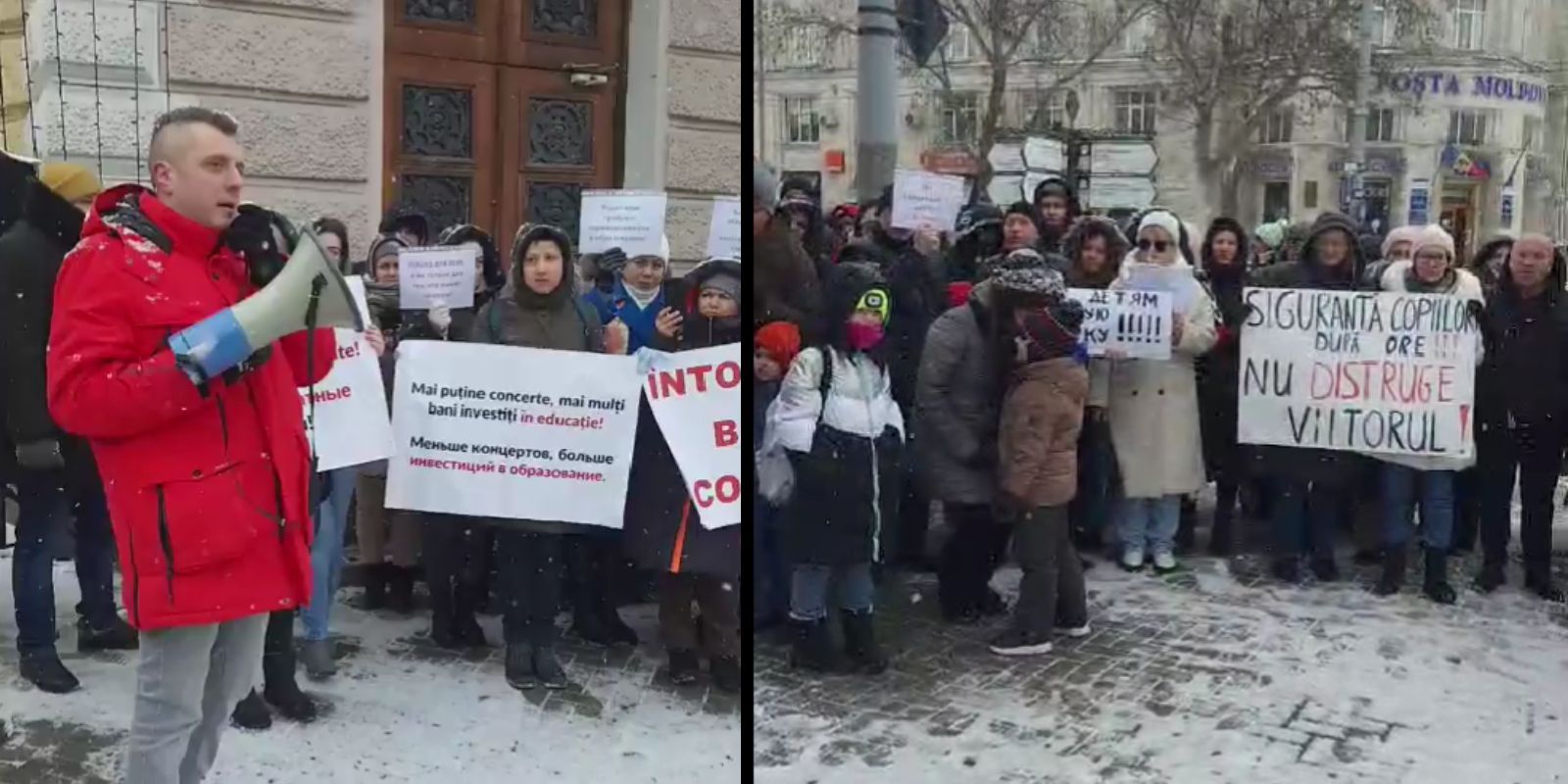 VIDEO Protest la Primăria Capitalei: Mai mulți părinți cer reluare grupelor cu program prelungit în clasele primare