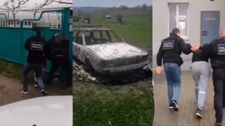 VIDEO // A furat două automobile, dintre care una incendiat-o. Un tânăr din Hîncești, reținut