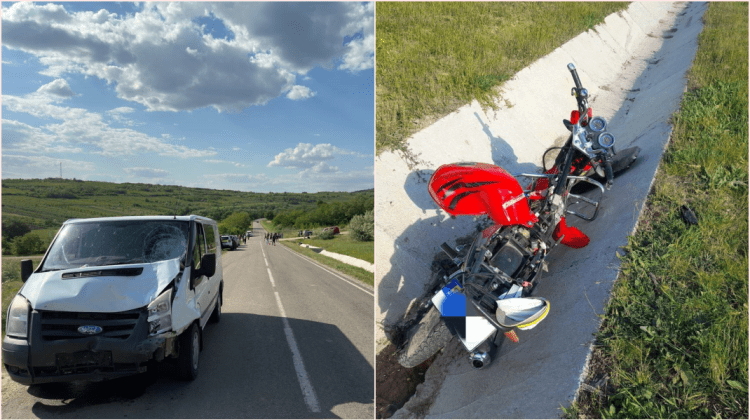 Accident teribil la Nisporeni! Un bărbat a murit pe loc, după ce motocicleta lui s-a ciocnit cu un microbus