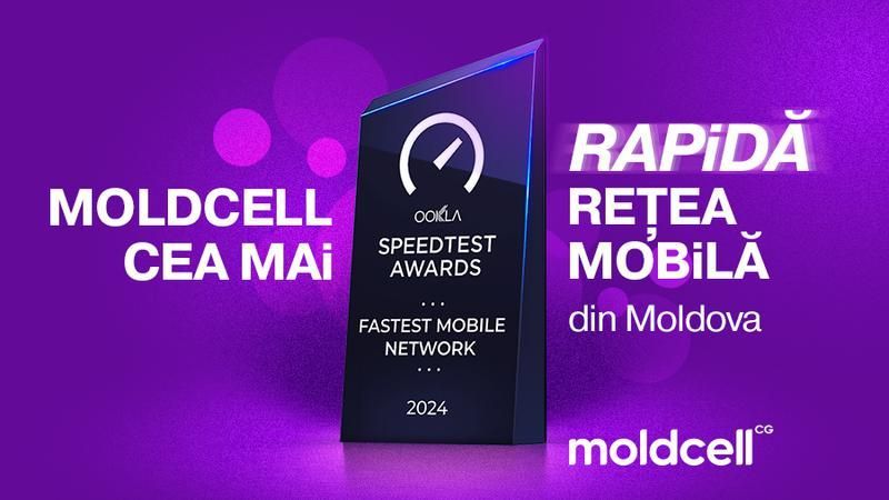 Compania Moldcell, premiată de Ookla pentru cea mai rapidă rețea mobilă din Republica Moldova