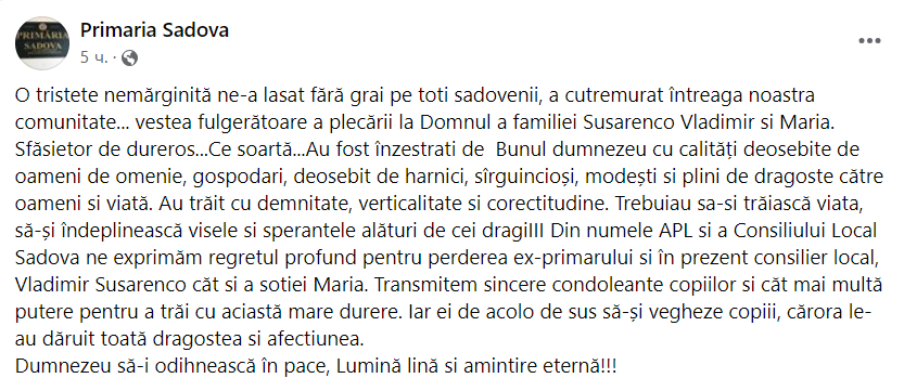 Tragedie la Călărași: Fostul primar de Sadova și soția acestuia, descoperiți fără suflare în beciul casei