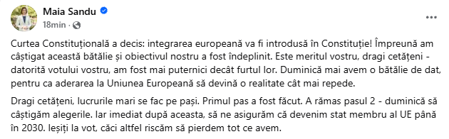 Maia Sandu ar putea câștiga Președinția dintr-un singur tur; Analist: „Miza este atacul referendumului” // VIDEO