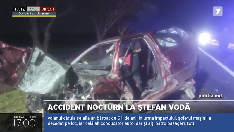 Grav accident la Ștefan Vodă: Un microbuz cu 9 persoane s-a ciocnit cu un automobil. Sunt victime