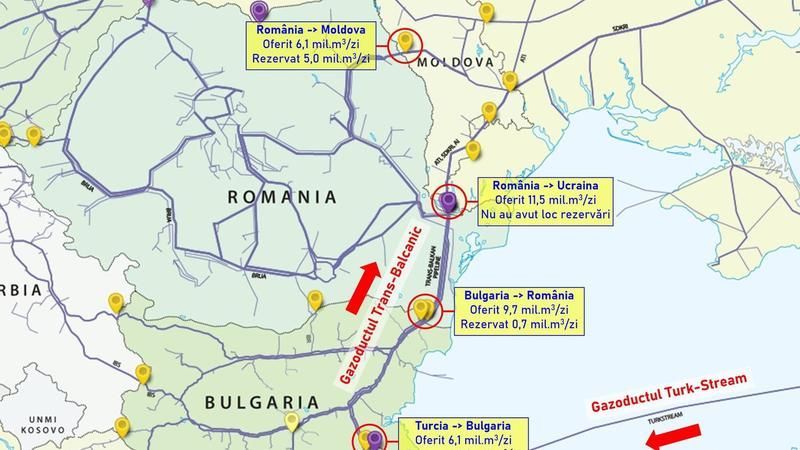 Ministerul Energiei: Gazprom nu a făcut rezervări pe gazoductul transbalcanic pentru a transporta gaze în regiunea transnistreană nici pe februarie