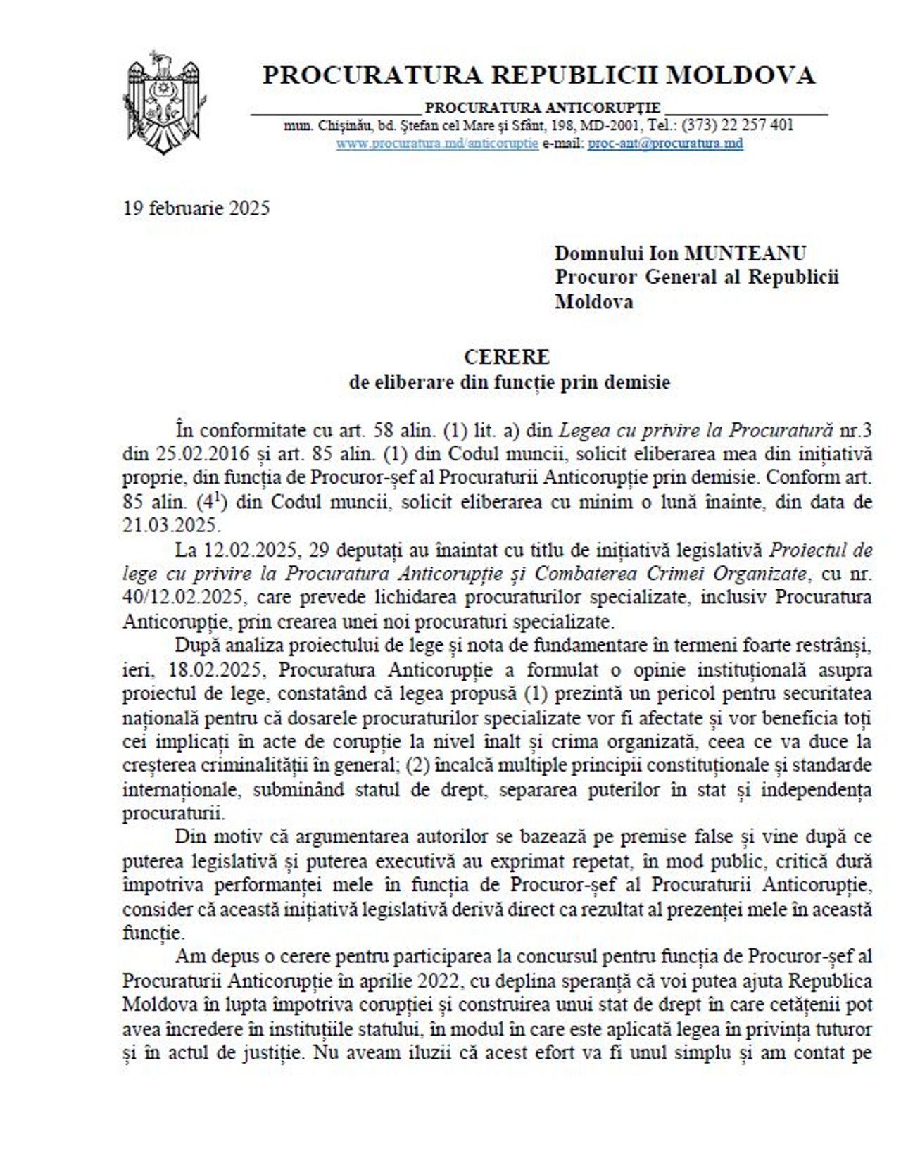 Ce spune Procuratura Anticorupție despre decizia de lichidare a PA și PCCOCS