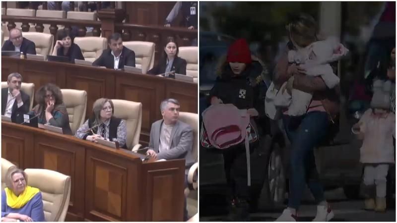 mpușcături, explozii și lacrimi. Ședința Parlamentului a început cu un film zguduitor despre războiul din Ucraina. Grosu: Sunt 3 ani de invazie criminală